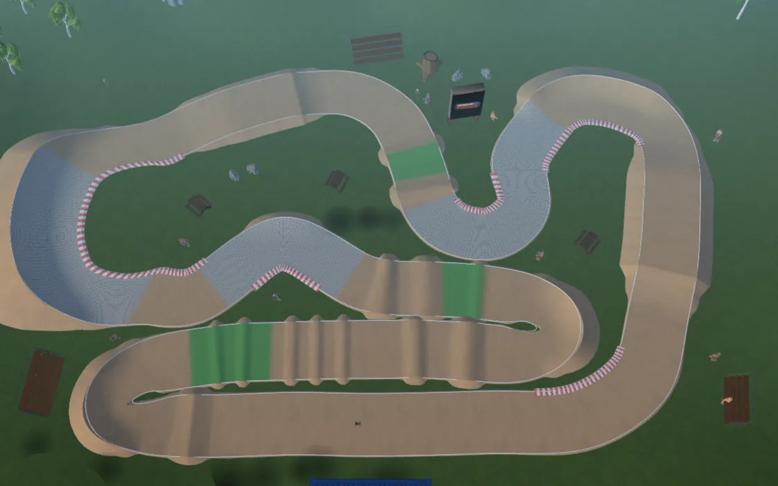 Un circuit du jeu Pitboard Podium, vu du podium